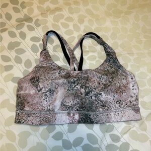 Lululemon Energy Bra Sz 8 In Sugar Crush Multi / Black Cherry